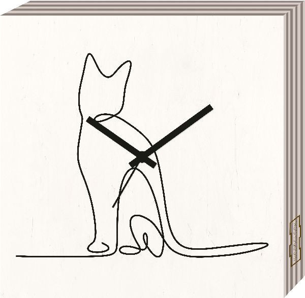 S.T.A.M.P.S. Wanduhr Woodclock ''cat'' APSU72312