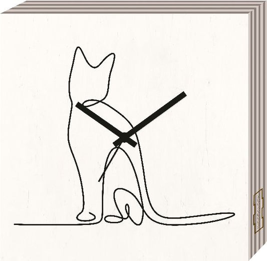 S.T.A.M.P.S. Wanduhr Woodclock ''cat'' APSU72312