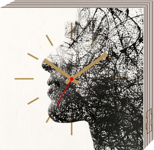 S.T.A.M.P.S. Wanduhr Woodclock ''thinking'' APSU72310