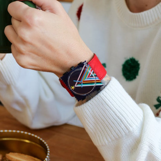 S.T.A.M.P.S. vegane Armbanduhr zum Wechseln "X-Mas Stars & Stripes" APUS22113