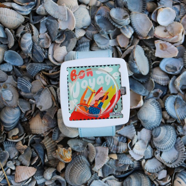 S.T.A.M.P.S. Armbanduhr zum Wechseln Uhrenmotiv ''Bon Voyage'' APSU6231