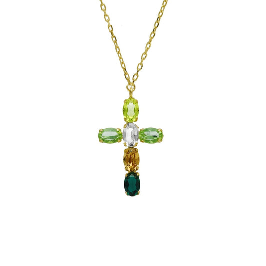 Victoria Cruz Collier mit Kreuz „Harmony Spectrum“ in verschiedenen Farben VZAP24710