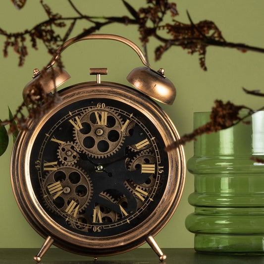 Countryfield Tischuhr "Brooks Bronze" mit drehenden Zahnrädern APTU5241