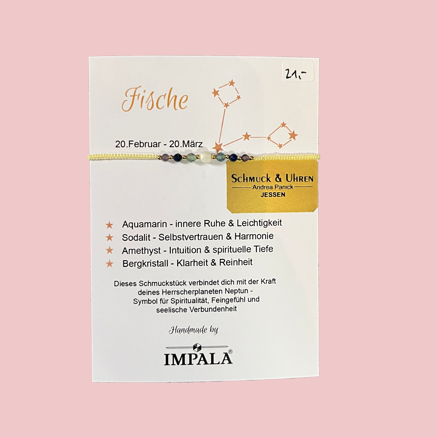 Impala Sternzeichen Armbänder mit verschiedenen Halbedelsteinen APIA2261