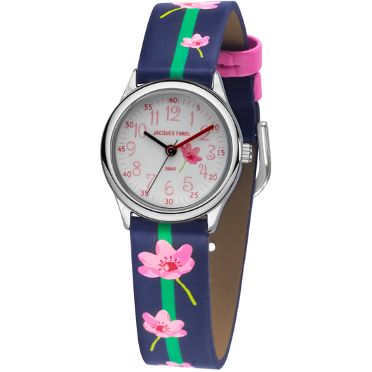 Kinderuhr aus veganem Leder "Blume" APKU8237