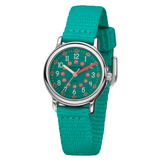 Kinderuhr zum Lernen mit extra weichem Textilband verschiedene Farben APKU82319