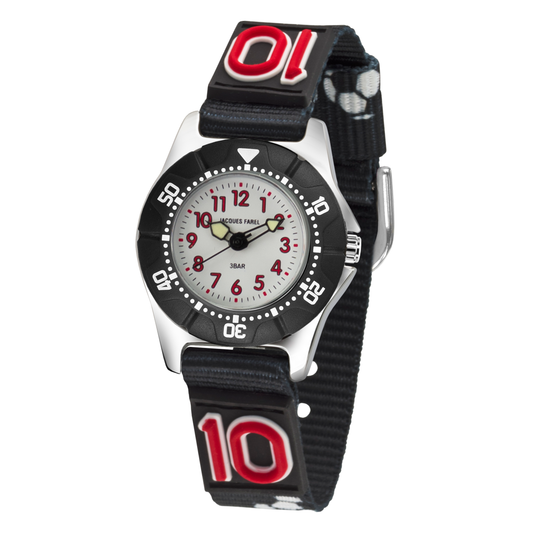 Kinderarmbanduhr zum Lernen Fußball mit Textilband APKU823121