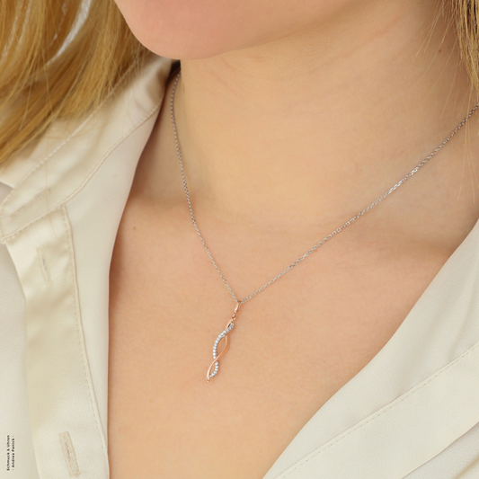 NanaKay Collier "Zirkonia-Wirbel" 375/- Gelbgold oder Roségold APNW102317/2