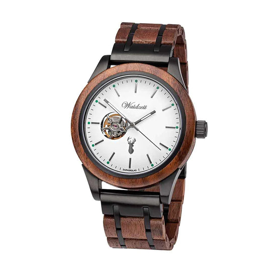 Waidzeit Holz-Automatik-Uhr aus Mooreiche APHU10231