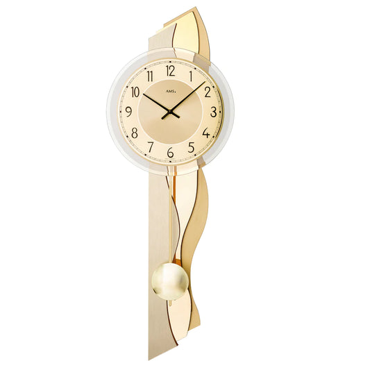 AMS Pendeluhr "Glanzvolle Welle" in gold oder silber APWU10214