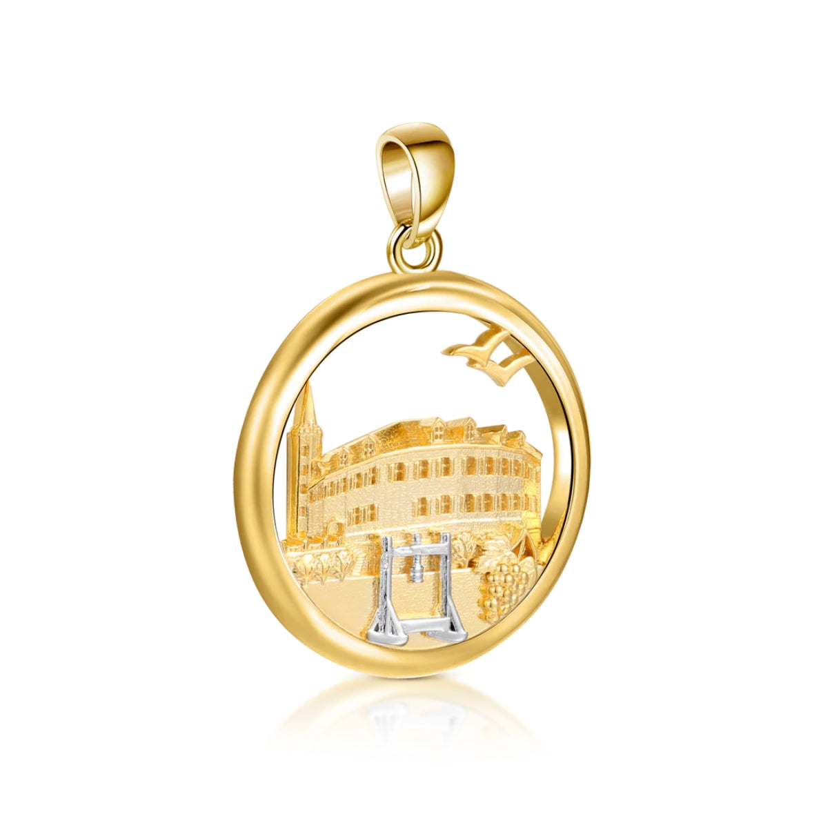 Jessen-Anhänger 925/-Silber vergoldet mit Anhängerschlaufe Stadtsilhouette APAJ4223
