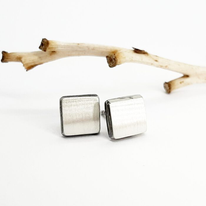 Finnlandsilber Ohrstecker "Quadrat" APSF22126