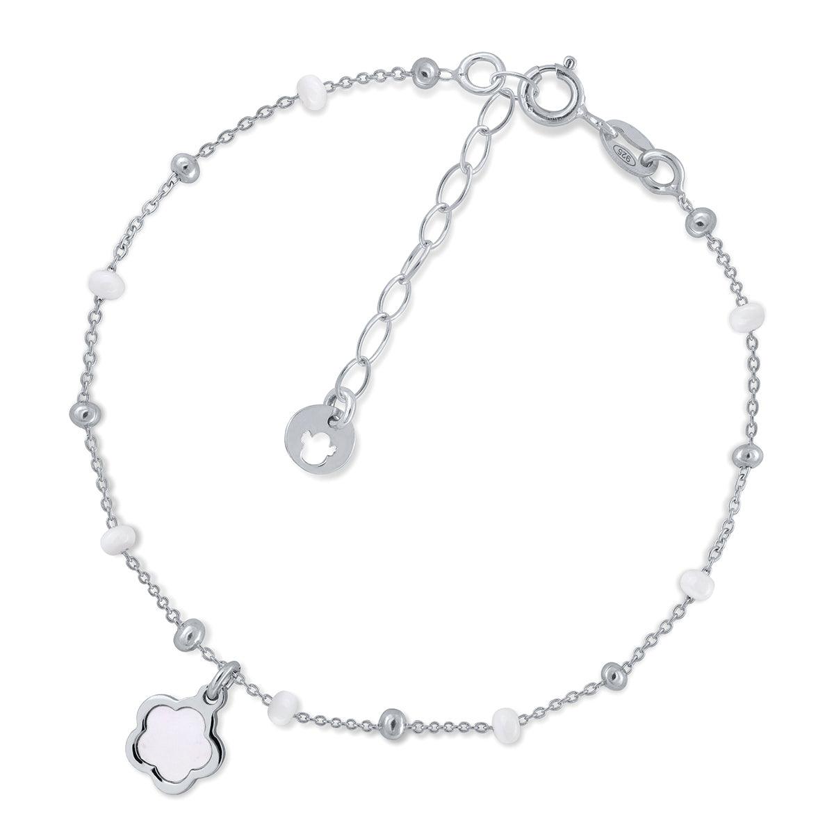 Kinderarmbänder mit Anhänger und Verlängerungskette in Silber mit bunten Pastell-Kugeln APSKA3231/1 - Schmuck & Uhren Andrea Panick