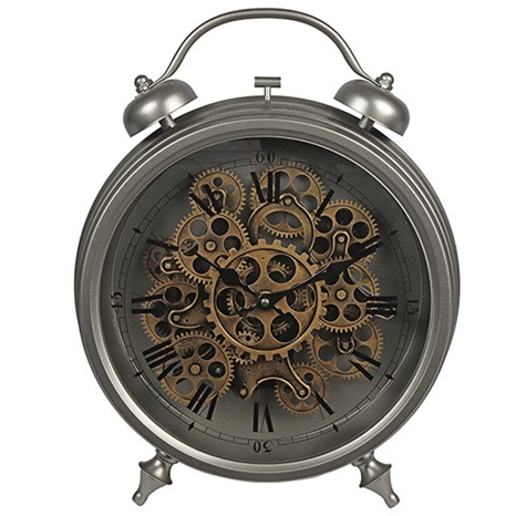 Tischuhr Industrie in Gold/Silber - Schmuck & Uhren Andrea Panick