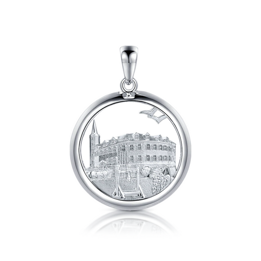 Jessen-Anhänger 925/-Silber rund mit Anhängerschlaufe Stadtsilhouette APAJ4221