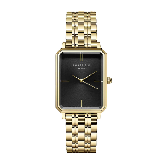 Rosefield Armbanduhr "Octagon Gold-Schwarz" RUAP12241/4