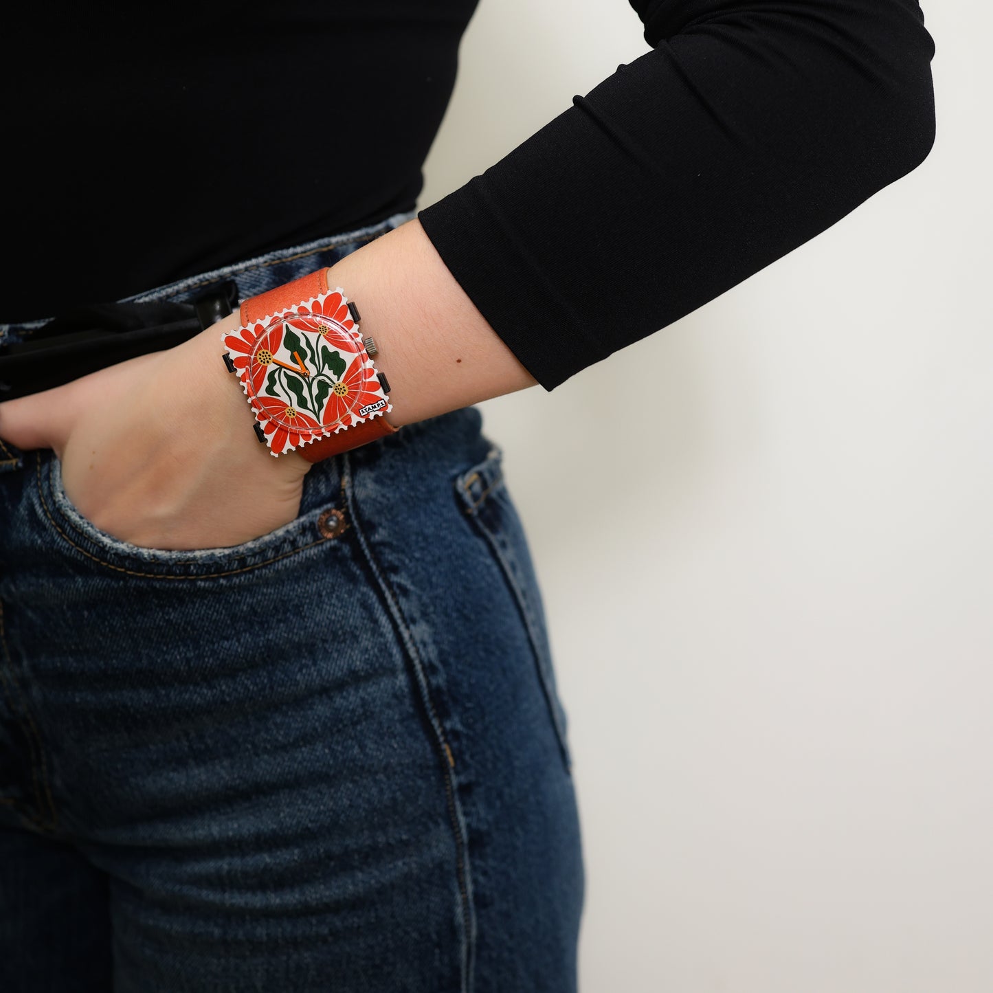 S.T.A.M.P.S. Armbanduhr zum Wechseln Uhrenmotiv "Pumpkin Flower" APSU12241