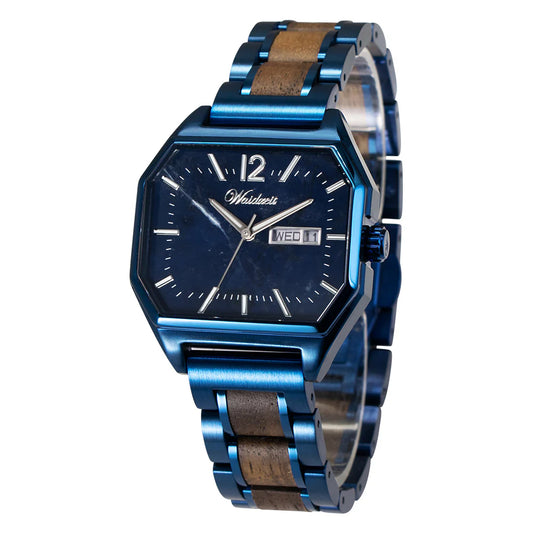 Waidzeit Armbanduhr aus Walnuss "Hamburg" WUAP3261/3