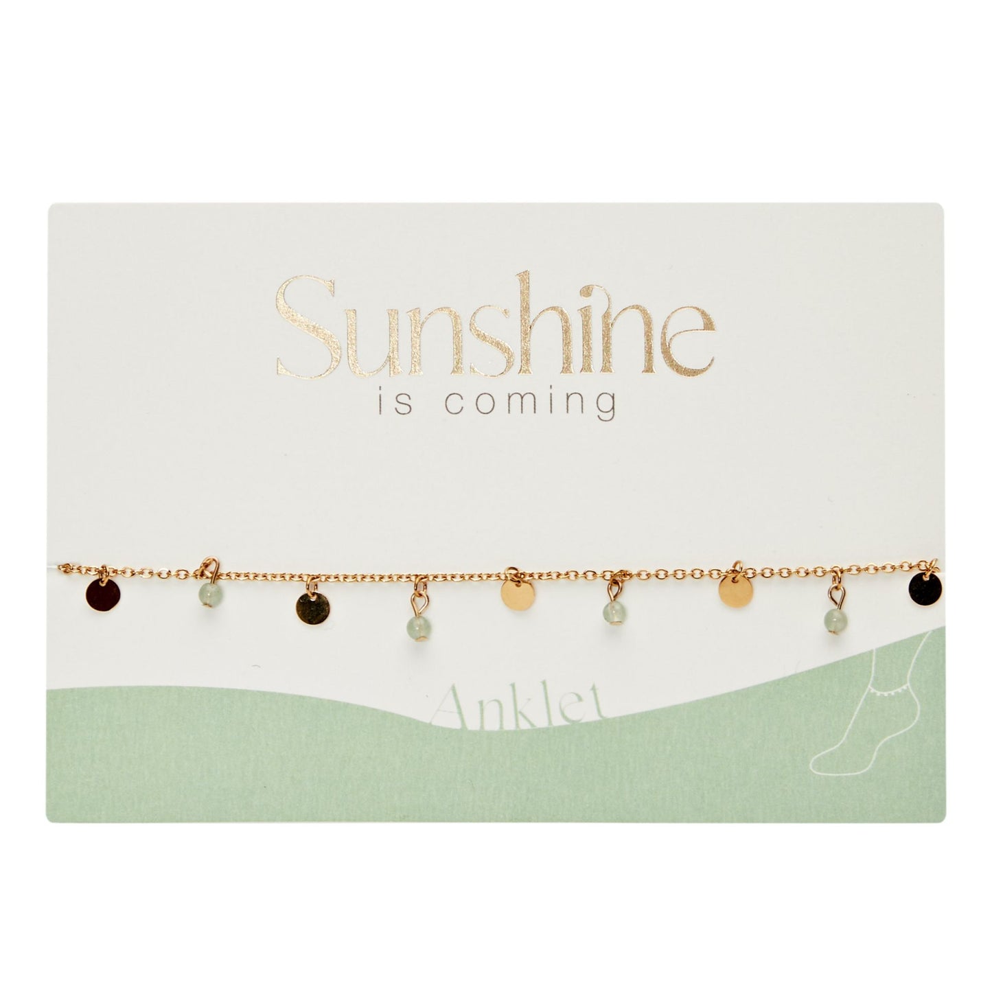 Sunshine is coming - Echtstein Fußkettchen in verschiedenen Farben APSO3243