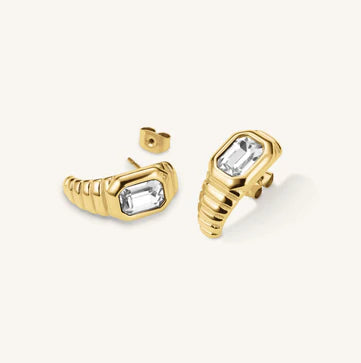 Rosefield Ohrstecker "geriffelte Octagon Eleganz" APRO32614