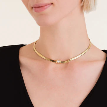 Rosefield Collier "Snake Herz Choker" in verschiedenen Farben APRO3268