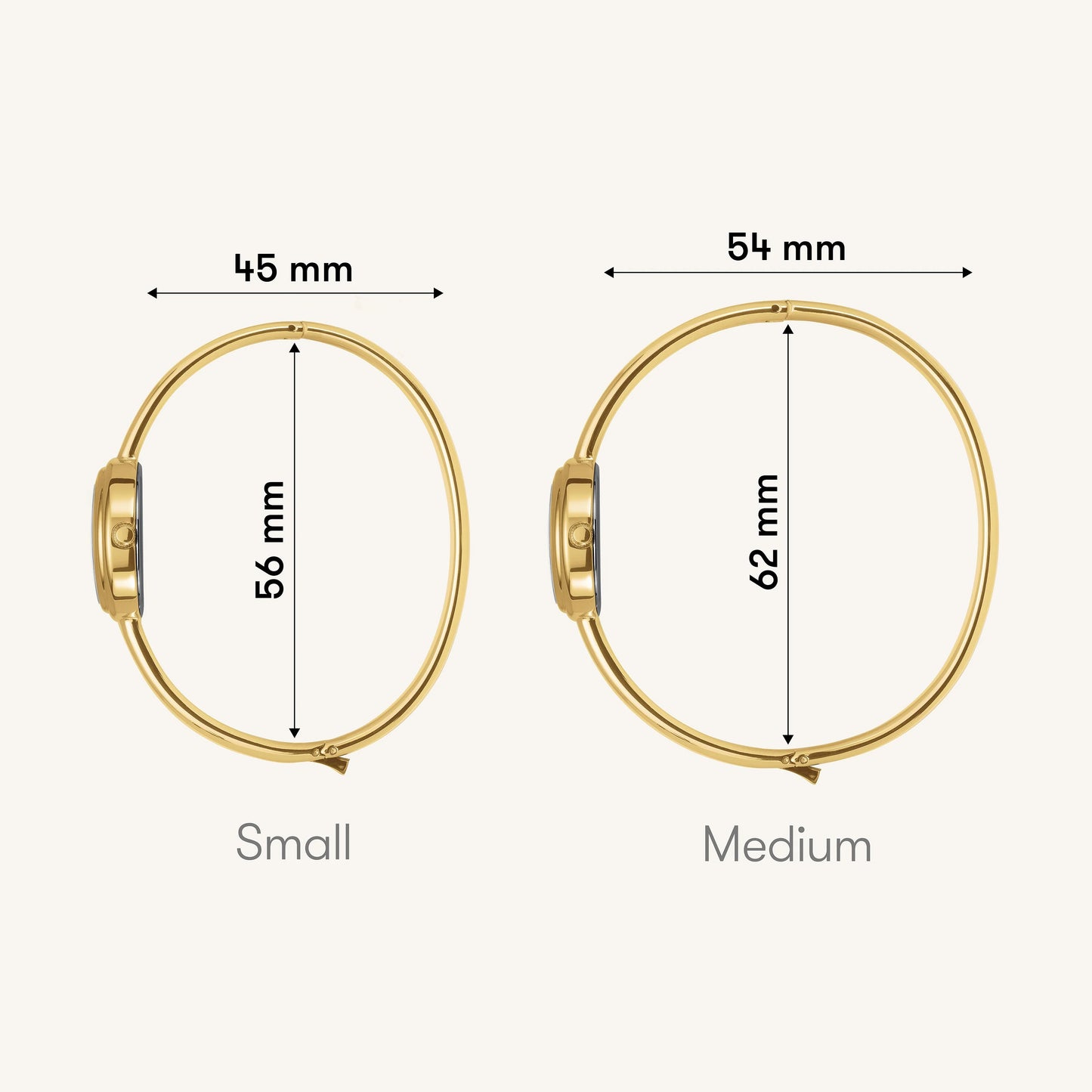 Rosefield Spangen-Armbanduhr "Bangle Gaia Gold" in verschiedenen Größen APRU9254
