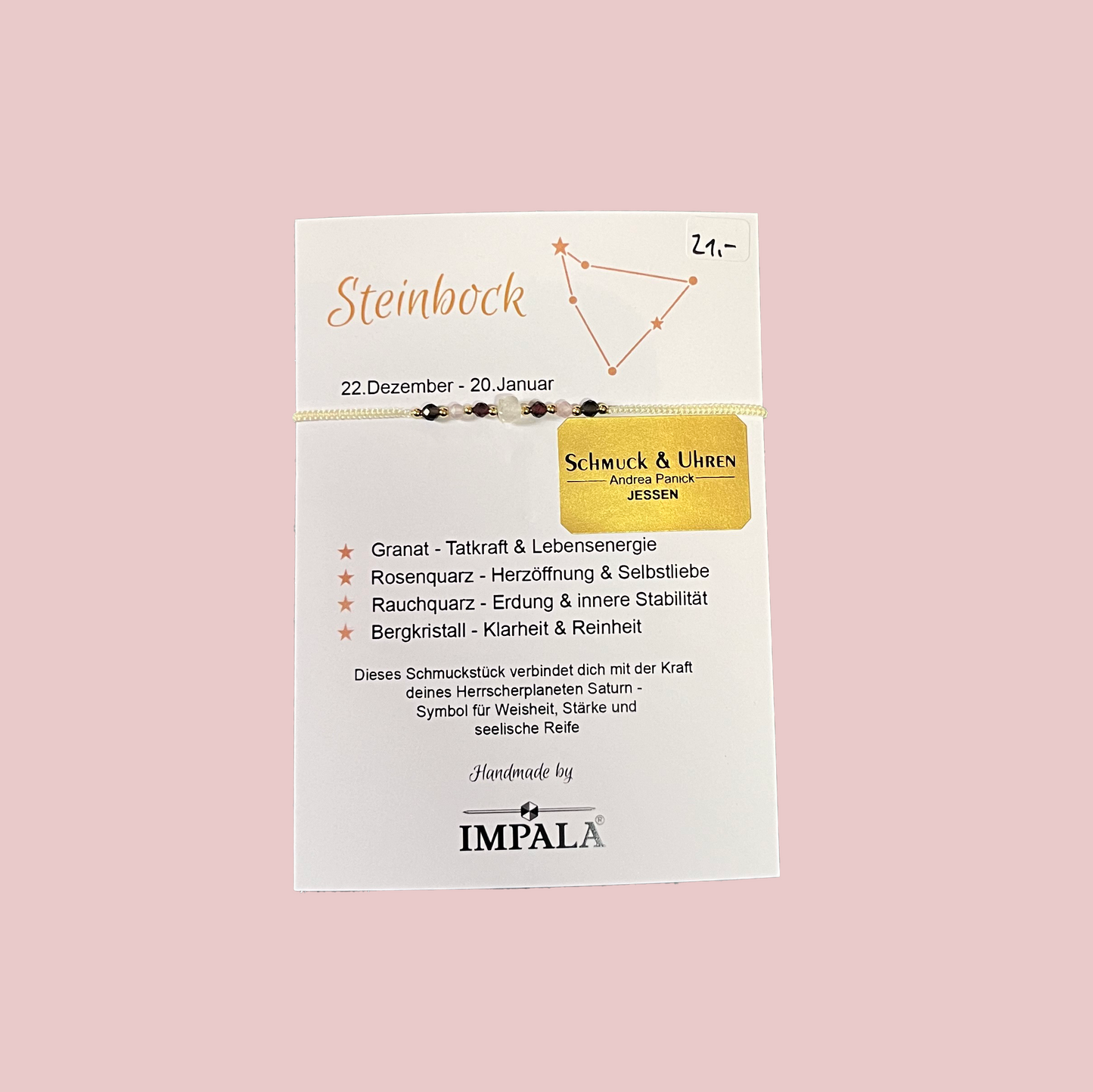 Impala Sternzeichen Armbänder mit verschiedenen Halbedelsteinen APIA2261