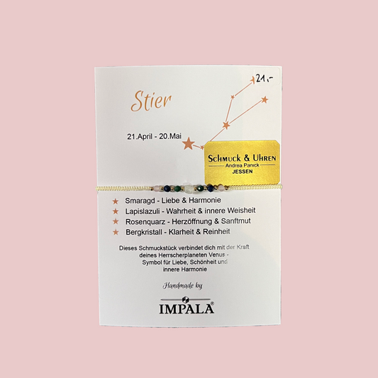 Impala Sternzeichen Armbänder mit verschiedenen Halbedelsteinen APIA2261