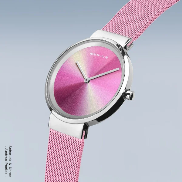 Bering-Armbanduhr Galaxy Edelstahl silber pink BUAP12224/1