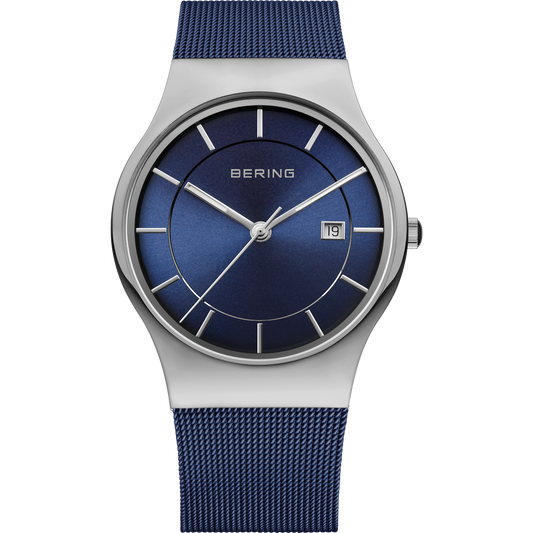 Bering-Armbanduhr silber blau APAUB42241