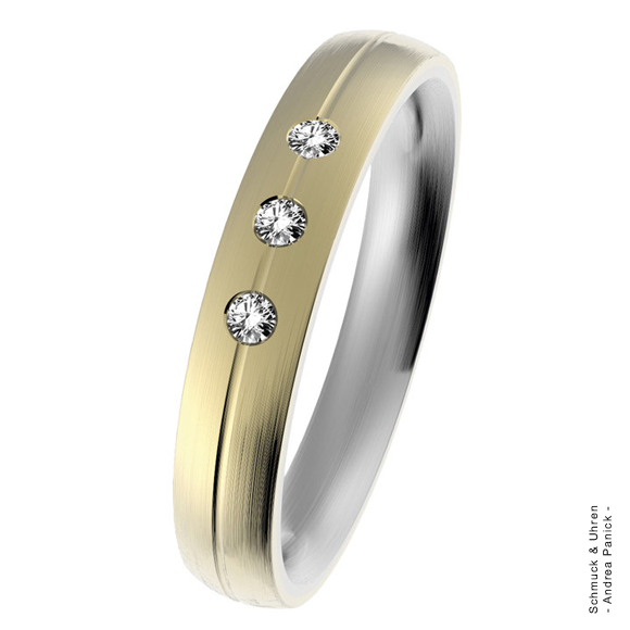 Ernstes Design Ring matt Brillant 585/- Edelstahl Gelbgold Roségold APED22128/1