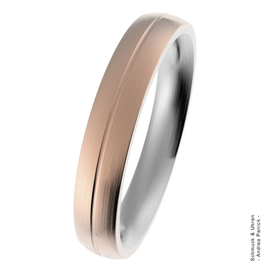 Ernstes Design Ring matt Brillant 585/- Edelstahl Gelbgold Roségold APED22128/2