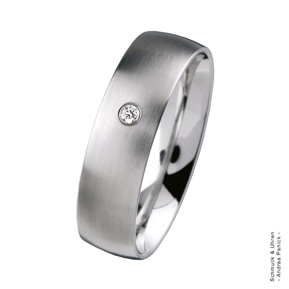 Ernstes Design Ring matt breite Schiene Brillant 585/- Edelstahl APED22127/1