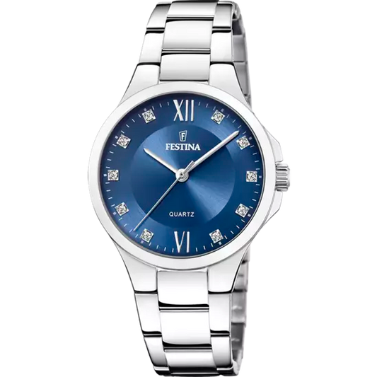 Armbanduhr Festina bicolor silber-rosé oder silber-blau Edelstahl Zirkonia APAUF102218